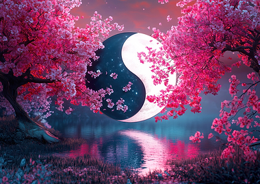 Cherry Yin Yang Moon