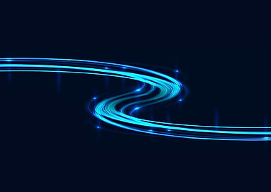 Abstract Blue Light Trails