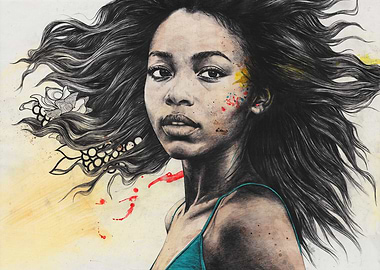 Woman with Windblown Hair