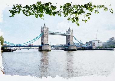 Tower Bridge Watercolor