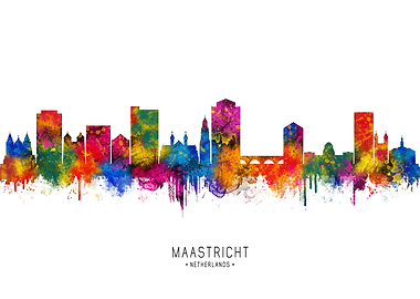 Maastricht Skyline Watercolor