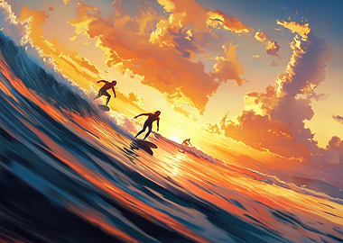 Sunset Surfing