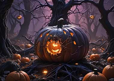 Halloween Jack-o'-Lantern Forest