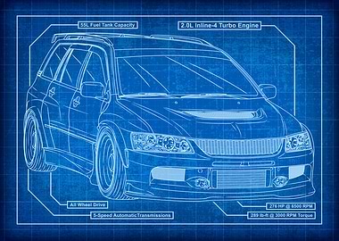 Mitsubishi Lancer Evo Wagon Blueprint