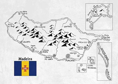 Handdrawn Map of Madeira