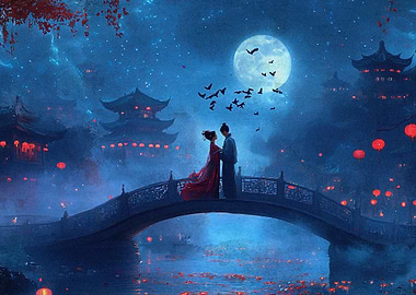 anime couple moonlight