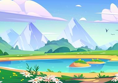 Mountain Lake Landscape