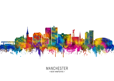 Manchester Skyline Watercolor