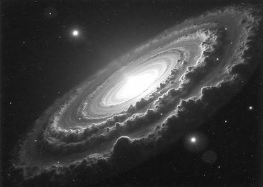 Spiral Galaxy in Black and White