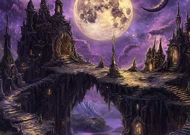 Fantasy Castle on Cliff