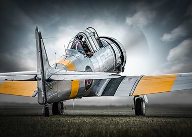 Vintage Airplane on Runway