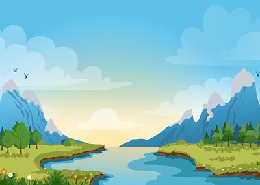 Mountain Lake Landscape