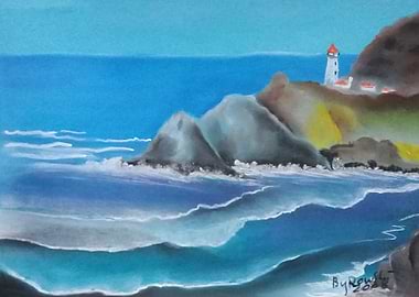 Coastal Lighthouse Painting