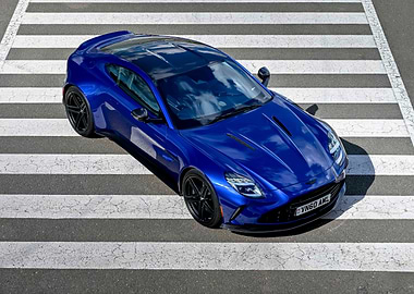 Blue Aston Martin Vantage