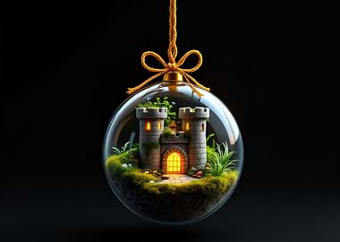 Miniature Castle Orb Christmas Balls