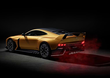 Gold Sports Car Back View