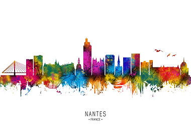 Nantes Skyline Watercolor