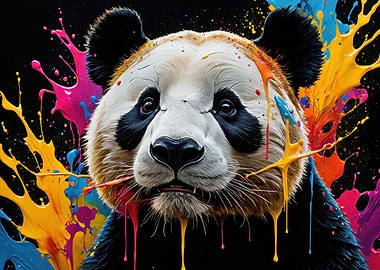 Panda in Color Splash