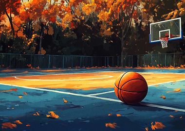 Basketball Court Autumn
