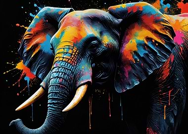 Colorful Elephant Art