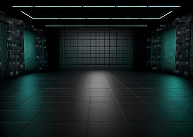 Dark Room with Neon Lights background