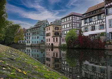Canalside Houses near the Canal - Petite France - Strasbourg, Alsace, France