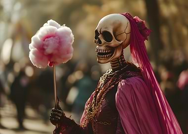 Skeleton with Cotton Candy