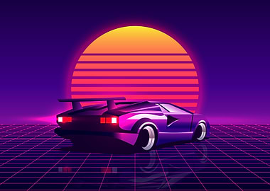 Retro 80s Sports Car