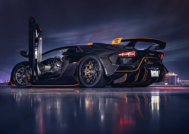 Black Lamborghini Aventador