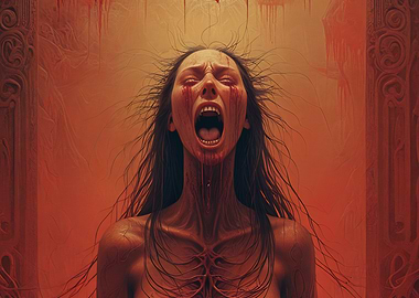 Screaming Woman in Blood