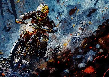 Motocross Rider in Action