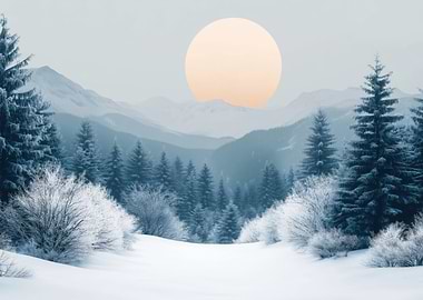 Snowy Mountain Landscape