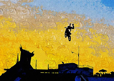 Silhouette Motocross Jump