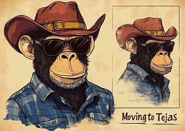 Ape in Cowboy Hat