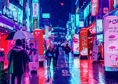 Neon City Street