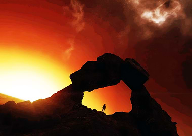 Silhouette at Sunset Arch