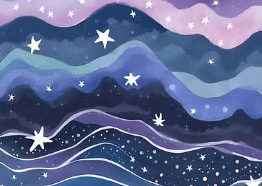 Night Sky Watercolor