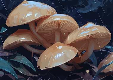 Mushrooms in the Rain