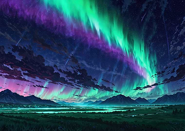 Northern Lights Landscape