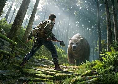 DayZ Livonia: Man vs. Bear in Forest
