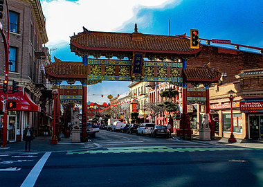 Chinese Gate Street Scene