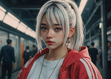 Anime Girl in Red Jacket