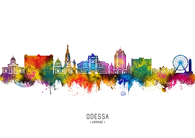 Odessa Skyline Watercolor