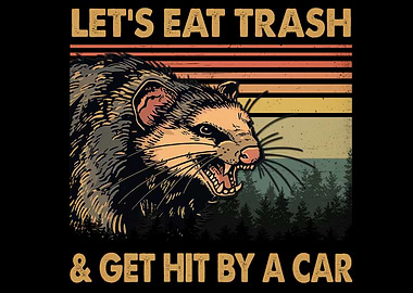 Opossum Eat Trash Vintage