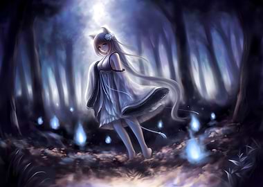 Anime Girl in Forest
