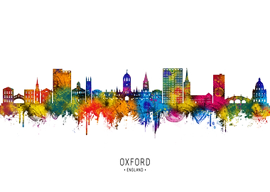 Oxford Skyline Watercolor