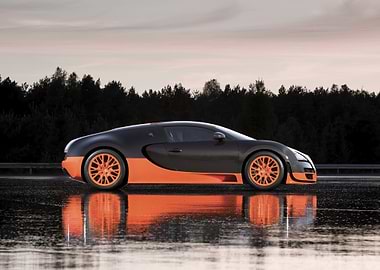 Black and Orange Bugatti