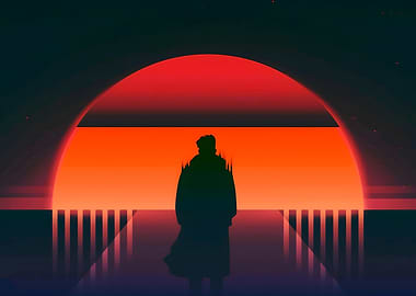 Silhouette in Red Sunset