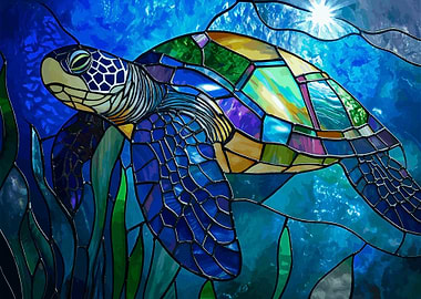 Stained Glass Sea Turtle