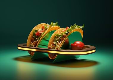 Tacos on Neon Tray